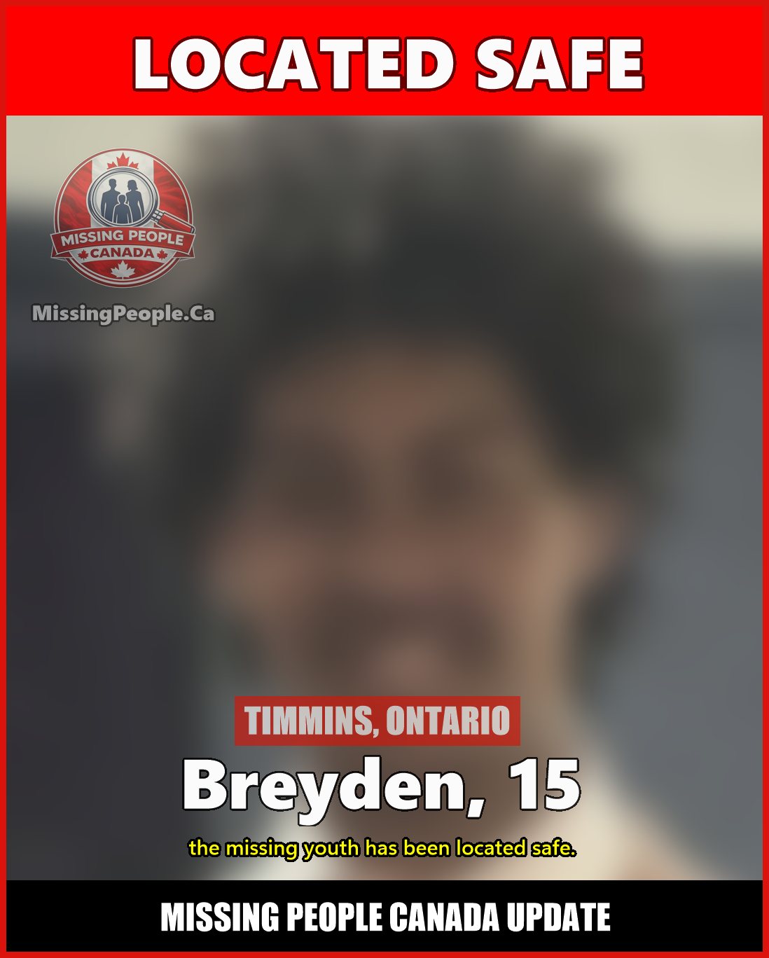 MISSING PERSON CANADA RELEASE