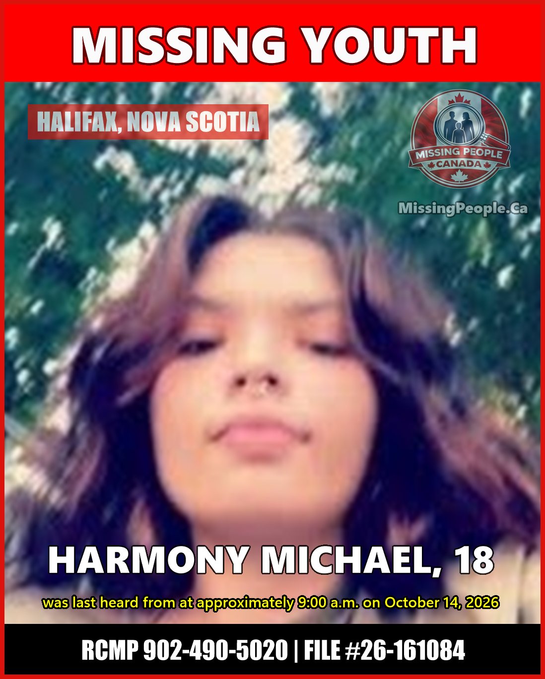 MISSING PERSON CANADA RELEASE