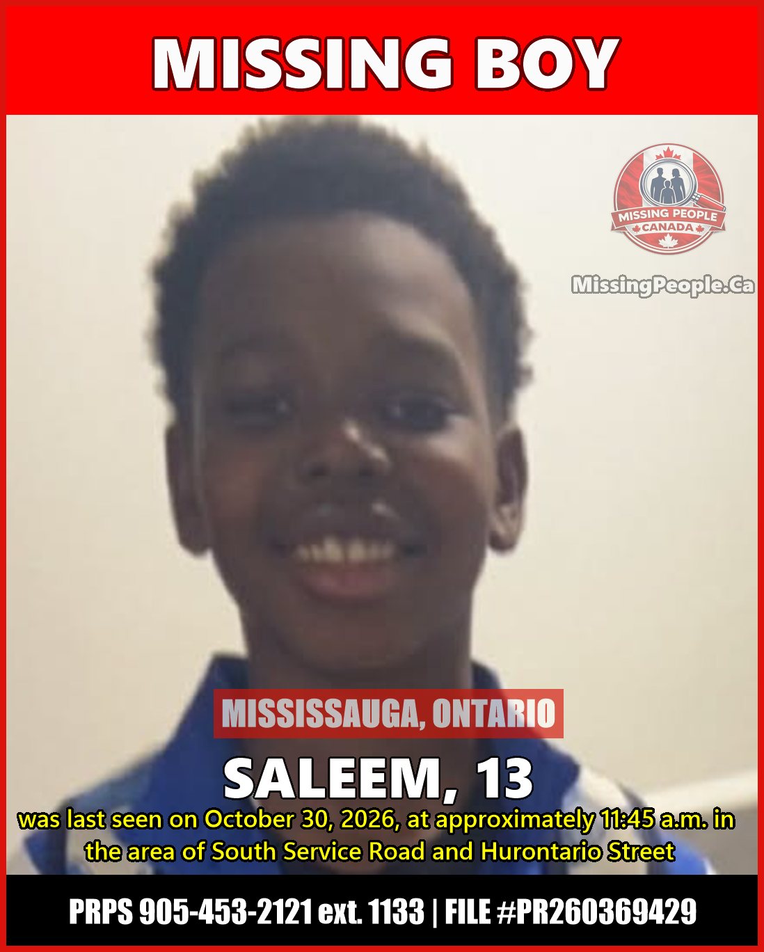 MISSING PERSON CANADA RELEASE