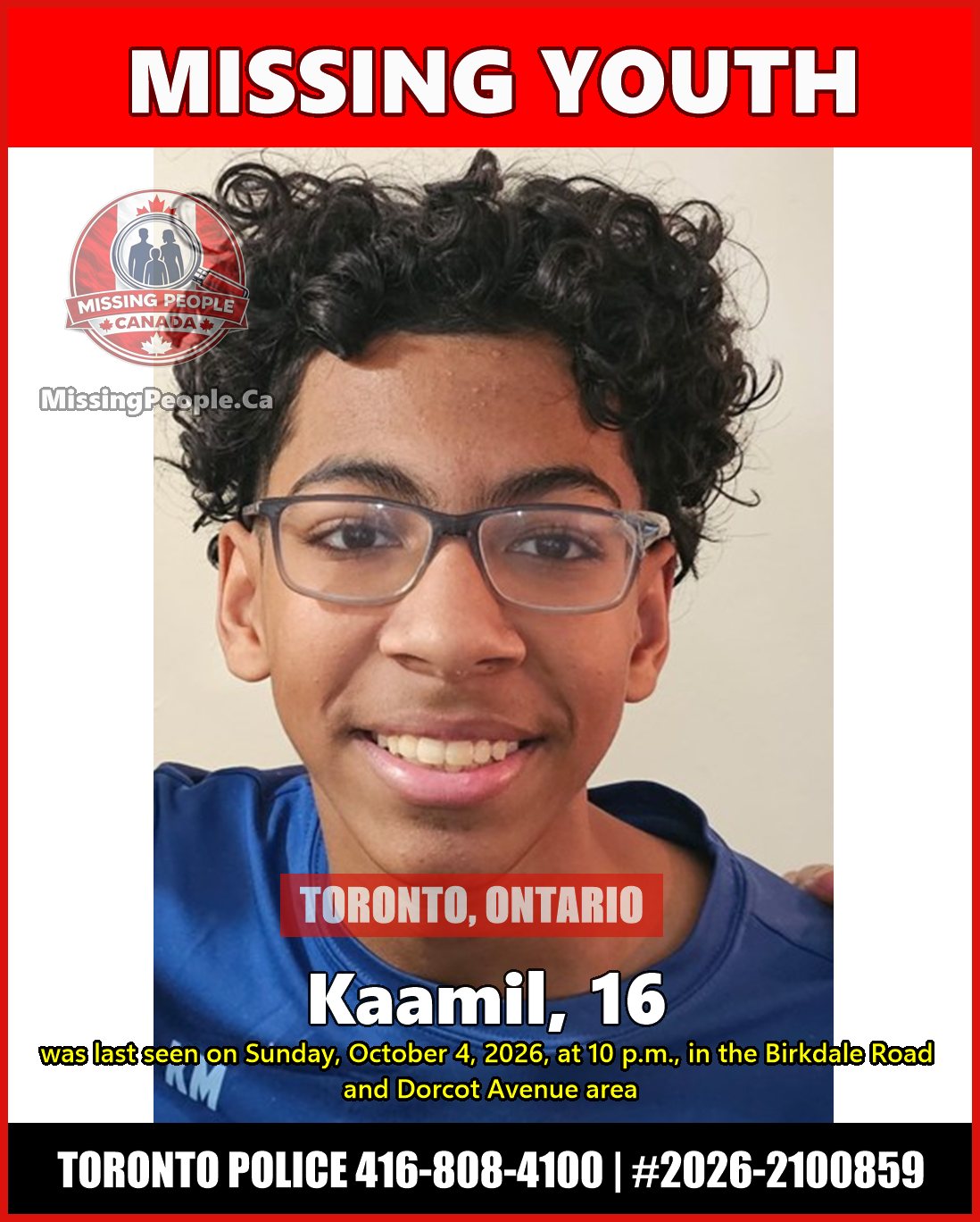 MISSING PERSON CANADA RELEASE