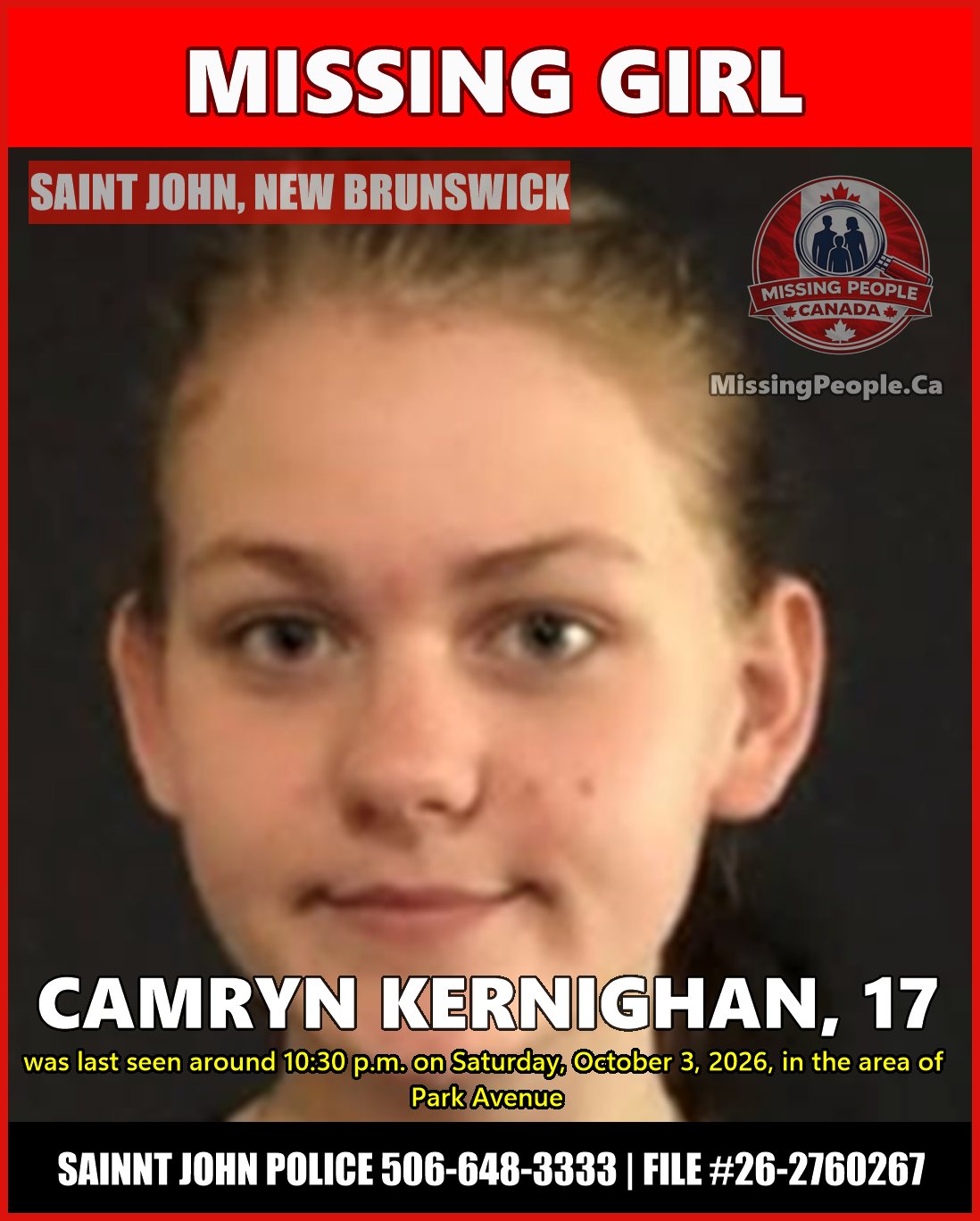 MISSING PERSON CANADA RELEASE