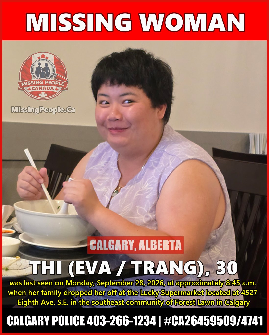 MISSING PERSON CANADA RELEASE