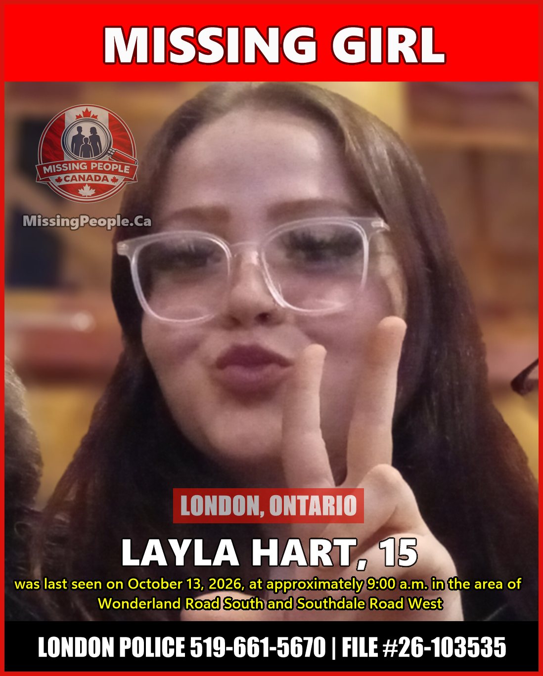 MISSING PERSON CANADA RELEASE
