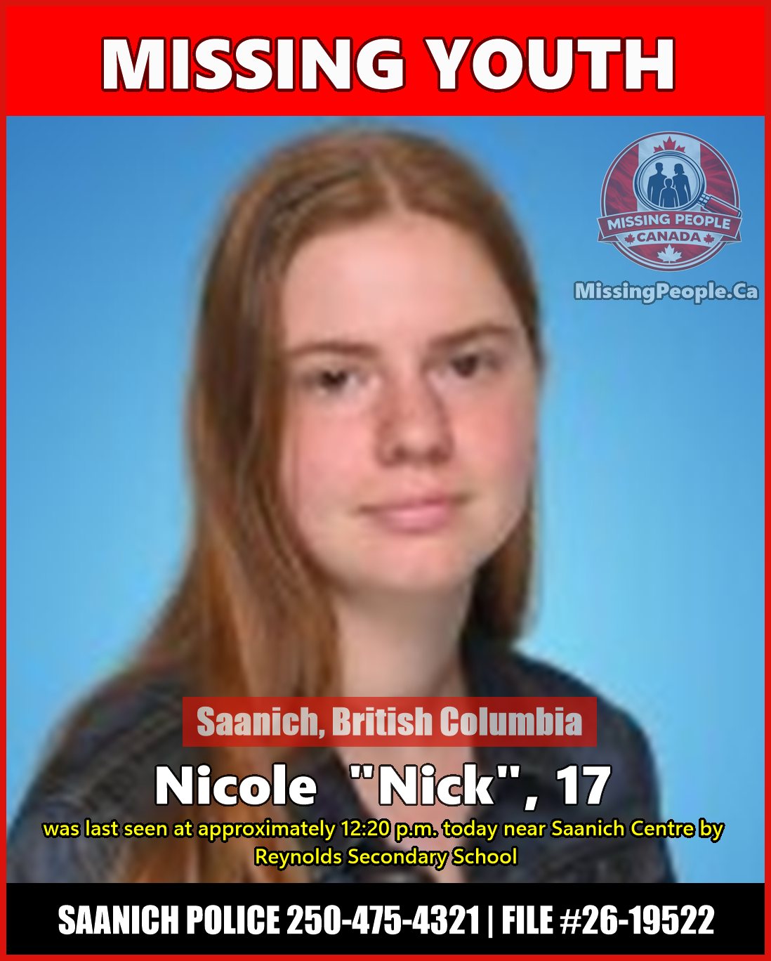 MISSING PERSON CANADA RELEASE