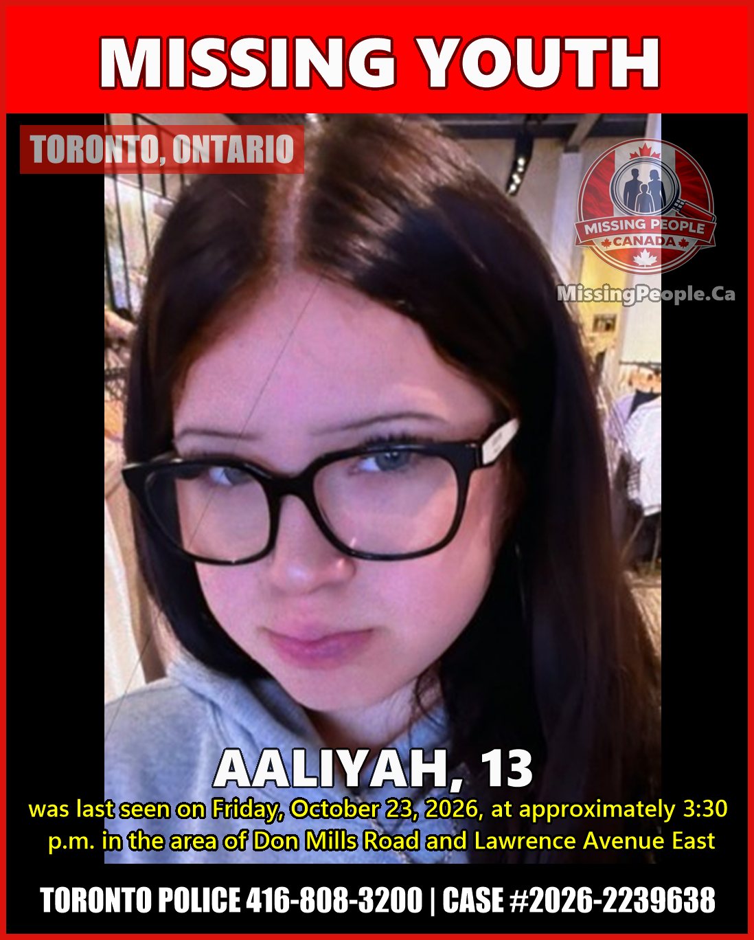 MISSING PERSON CANADA RELEASE