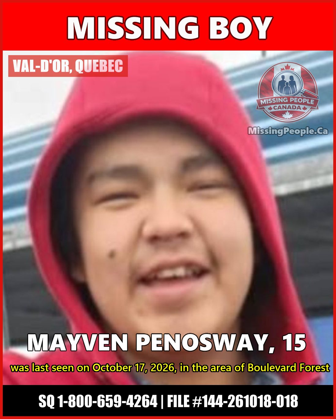 MISSING PERSON CANADA RELEASE